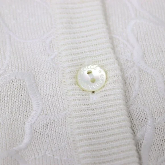 Dolce & Gabbana Small 42 White Cardigan Sweater Floral Knit